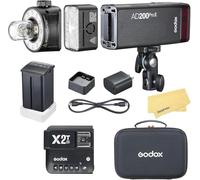 GODOX AD200 Pro II AD200Pro II AD200ProII 2.4G TTL Pocket Flash Strobe with Godox X2T-N Flash Trigger for Nikon Cameras,500 Full Power Flashes,0.01-1.8s Recycling,14.4V/2900mAh Li-ion Battery