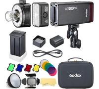 Godox AD200 Pro II AD200ProII Godox Flash with BD-07 Barn Door and AD-S2 Standard Reflector/AD-S11 Color Gels Kit for Canon Sony Nikon Fujifilm Olympus Panasonic Pentax Etc Cameras,0.01-1.8s Recycling