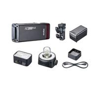 Godox AD200 PRO II TTL Pocket Flash Kit with H200J II and H200 II Flash Heads, Color Screen Display and LED Modeling Lamp