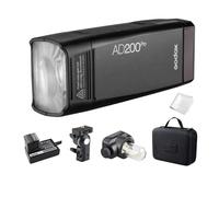 Godox AD200 Pro Version, 200Ws 2.4G Flash Strobe, 1/8000 HSS, 500 Full Power Flashes, 0.01-2.1s Recycling, 2900mAh Battery, Bare Bulb/Speedlite Fresnel Flash Head