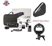 Godox AD200 TTL HSS Flash Strobe Speedlite + 6060cm Softbox S-Type Bracket Kit