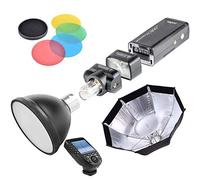 GODOX AD200Pro 200Ws Portable Photo Studio Flash, Battery Power TTL XPro Nikon 2.4 Kit/w AD-S11 Colour Gels, AD-S2 Reflector & AD-S7 Beauty Dish/Softbox + 12 Month Extended Warranty Card (3 Yrs)
