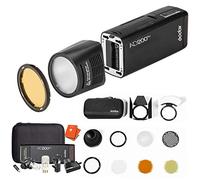 GODOX AD200Pro Flash Kit 200Ws TTL HSS 1/8000s with H200R Round Head & AK-R1 Accessory Kit/w Dome Diffuser, Snoot, Barn Doors & Colour Gels, Battery 0.01-1.5s Recycling Time, 500 Full Power Flash