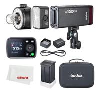 Godox AD200ProII AD200 pro II Flash Strobe,200Ws Outdoor Speedlite Flash | 1/512~1/1,1/8000 HSS, 0.01-1.8s Recycle Time, 2980mAh Battery,2.4G Wireiess X System,Bare Bulb/Speedlite Fresnel Flash Head