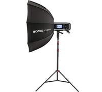 GODOX AD400 Pro Portable Studio Flash Light for Photography with AD-S85W White 85cm Softbox, 265cm Air Dampened Stand TTL Flash 400Ws HSS + 12 Month Extended Warranty Card (3 Yrs)