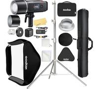 Godox AD600BMII Outdoor Flash+Godox Softbox 32"X32"/80 X 80cm+2.8M Heavy Duty Light Stand and Carry Bag for Canon Sony Nikon Fuji Olympus Panasonic,0.01~1.9s Recycle Time,10.8V/8940mAh Lithium Battery