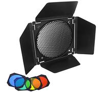 Godox Barn Door BD-04 with Honeycomb Grid for 7" Standard Reflector & Godox SL-60 MS300 SK400II Bowens Mount LED Video Light, with 4-Color Gel Filters, for Adjusting Photography Lighting