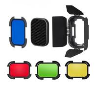 GODOX BD-07 II Barndoor Kit for GODOX AD200 Pro II Outdoor Flash, Featuring Detachable Honeycomb Grid and 4 Color Filters
