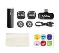 GODOX C01 Kit2 Wireless Lavalier Microphone for iPhone 15/16 & Android, USB C, Intelligent Noise Reduction, 48kHz/24bit Audio & 200m Range - for Vlogging, Live Streaming, Interviews