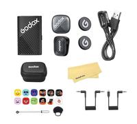 GODOX Cube-C Kit1 2.4GHz Wireless Microphone System,40h Battery Life,Mini Size,48kHz/24bit Hi-Res Audio,300M Stable Transmission,Compatible with Cameras,Mobile Phones,Tablets,Computers