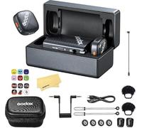 GODOX Cube-C Kit2 2.4GHz Wireless Microphone System,40h Battery Life,Mini Size,48kHz/24bit Hi-Res Audio,300M Stable Transmission,Compatible with Cameras,Mobile Phones,Tablets,Computers