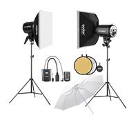 Godox E250 Strobe Softbox Lighting Kit, Professional Studio Strobe Lights Kit for Photography, 2x250Ws 5600K±200 Compact Monolights with Flash Trigger, 50cm*70cm Softbox, 2m Light Stands