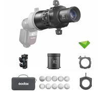 Godox FP-M-36 Flash Projector, Flash Projection Attachment for Square Head Speedlight, EF Mount, 36° Projections Lens, Speedlite Attachment for Godox V860III, TT520III, AD200 Pro II, TT685II, etc