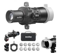 Godox FP-M 36° Flash Projector for Square Head Speedlites(AD200Pro, V860III, TT685II & TT600), Precision Optical Modifier with 36° Lens, Built-in 4-Leaf Shutters, Supports Size-M GOBOs & Gels