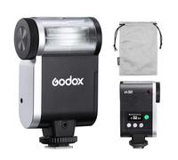 Godox iA32 Mini Camera Flash, Angle Adjustable, GN15 with 8 Levels Flash Power, CCT 6200K±200K Flash for Canon/Sony/Fuji/Nikon/Panasonic/Olympus, for Cameras with Single-Contact Hotshoe