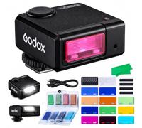 Godox iM30Pro iM30 Pro Flash with MA01 Magnetic Color Filters, Retro Camera Tiltable Mini Speedlite & Honeycomb Grid, Soft Diffuser, 12 Color Gels Combo for Sony ZV-E10/Fujifilm/Ricoh GR3/C/N/L