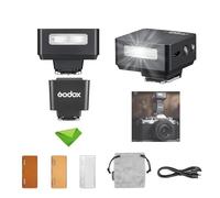 Godox iT20 F iT20-F with Hot Shoe Riser, TTL Flash for Fujifilm Fuji Cameras, 700 Full Power Flash, 1.5s Recycling Time, Built-in Lithium Battery, Mini Flash Speedlight with Color Filters (Black)