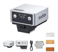 Godox IT20 F IT20F Mini Camera Flash Compatible with Fuji Cameras, TTL Godox Flash,700+ Full Power,1.5s Recycle Time,USB-C Charging, with Magnetic Diffuser & Filter -Silver