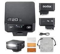 Godox iT20 O iT20-O with Hot Shoe Riser, TTL Flash for Olympus Panasonic Cameras, 700 Full Power Flash, 1.5s Recycling Time, Built-in Lithium Battery, Mini Flash Speedlight with Color Filters (Black)