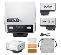 Godox iT20 S TTL Mini Flash - iT20S Camera Flash for Sony with 7.4V 300mAh Battery 700+ Flashes 1.5s Recycle Hot Shoe Flash with Magnetic Diffuser/Color Filter Accessories for Sony (Silver)
