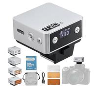 Godox iT20S supports TTL automatic flashing/M manual flashing, 1/32~1/1 power range, lithium battery,Standard diffusion film and magnetic filter,suitable for Sony camera (silvery)