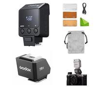 Godox iT22 S TTL Flash & TR TTL Hot Shoe Riser Kit, 30mm Height Adjustable 0-90°, Bounce/Direct Flash, 700 Flashes with 1.5s Recycle, Magnetic Modifiers Included, 52g for Sony a7II/a99/a77/a350 Black