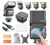 Godox IT32 Camera Flash TTL with X5O Flash Trriger for Olympus 2.4G GN18 510 Flashes at Full Touchscreen Built-in reflector LED light Magnetic colour filter