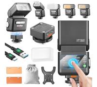 Godox IT32 Camera Flash TTL with X5S Flash Trriger for Sony 2.4G GN18 510 Flashes at Full Touchscreen Built-in reflector LED light Magnetic colour filter