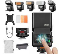 Godox IT32 Camera Flash with X5C Flash Trigger for Canon Cameras, TTL HSS TouchScreen, Hotshoe & Trigger 2-in-1, 510 Full Power Flashes, LED Modeling Light, Lithium Battery, with Reflector & Diffuser