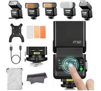 Godox IT32 Camera Flash with X5N Flash Trigger for Nikon Cameras, TTL HSS TouchScreen, Hotshoe & Trigger 2-in-1, 510 Full Power Flashes, LED Modeling Light, Lithium Battery, with Reflector & Diffuser