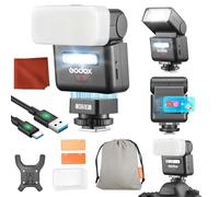 Godox IT32 Fuji GN18 TTL Flash X5F Trigger for Fuji,2-in-1 HSS System X 2.4 GHz Touch Screen, Rotating Flash Head Lamp LED Modelling, Magnetic Filter Defuser White Integrated Reflector