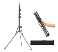 Godox Light Stand 210CM/83.9 in Extendable Photography Light Stand with 1/4” & 3/8” Universal Screw Reversible Portable Studio Lighting Tripod with Carry Bag Portable for Strobe Light Camera Softbox