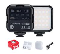 Godox LITEMONS LED6R RGB LED Video Light, 360° Full Color Camera Light, Bicolor 3200K-6500K Dimmable, 1800mAh Rechargeable LED Panel Light Lamp, LCD Display, with 3 Cold Shoe
