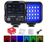 Godox LITEMONS LED6R RGB LED Video Light for Selfie Vlog Live Streaming | CRI95 3200K-6500K Dimmable, 13 FX Effects, Rechargeable Support Magnetic Adsorption with 3 Cold Shoe Mounts