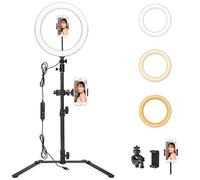 Godox LR120 12inches Ring Light with Desktop Stand, 3000K-6000K Bi-color Tik Tok Ring Light with Phone Holder, USB Powered, Dimmable Video Ring Lignt for Selfie Makeup Youtube Video Shooting (Black)