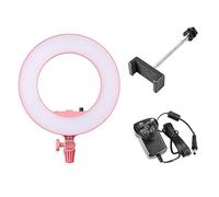 Godox LR180 Bi-Colour LED Ring Light (Pink) CRI 92 TLCI 97 Variable Colour Temperature 3100K - 5000K Dimmable Power Smartphone Bracket Vlogging Streaming Interviews
