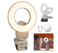 Godox LR30Bi LED Ring Video Light, Side-Emitting Soft Light with Built-in Mirror, 2800K-6500K Bi-Color, CRI 97+,USB-C, Makeup,Clip-on Phone, High Color Fidelity for Content Creation, Selfie