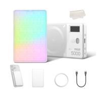 Godox MA5R Magnetic RGB Video Light with 14 FX Effects, Magnetic Phone Light, Dimmable 1800K to 10000K, 4900mAh Rechargeable Battery, Magnetic Selfie Light for iPhone for TikTok, Vlog (White)
