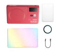 Godox MA5R RGB LED Video Light 5W 1800K-10000K Magnetic Charging Full-Color LED Fill Light Supports NFC APP Control Built-in Power Bank (Red)