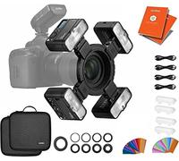 GODOX MF-12 K4 Macro Flash Kit, 2.4G Wireless TTL Flash with Rechargeable Lithium battery, 500 Full Power Flash, 0.01-1.7s Recycle Time Macro Flash Set of 4 Compatible with Nikon, Sony, Canon, Fuji