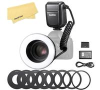 Godox MF-R76 LED Micro Ring Flash with LCD Display Adapter Rings