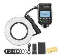 Godox MF-R76S+ TTL Micro Ring Flash for Sony, CCT 5900K±200K 550 Full-Power, 76Ws HSS 0.1-1s Recycle Time Dual-Flash Tubes Speedlight for Sony Caremas, with 8X Adapter Rings
