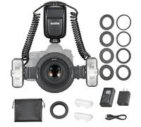 Godox MF-T76 C Dual-Head Macro Flash, compatible with cannon cameras, 76Ws, GN 22.4, TTL, output range 1-1/256, front-curtain/rear-curtain sync, battery included, suitable for macro photography