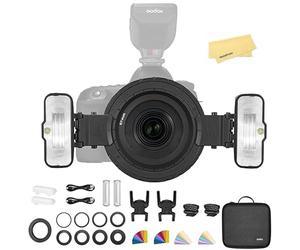 Godox MF12 MF12-K2 Macro Flash Off-Camera 2.4G 12W TTL Speedlight,Two-light Kit with 3.7V/1700mAh Lithium Battery,0.01-1.7s Recycle Time,Compatible for Nikon Sony Canon Fuji Olympus Panasonic Cameras