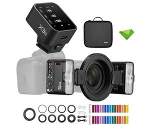Godox MF12 MF12-K2 Macro Flash with X3-C Flash Trigger for Canon, Off-Camera TTL Flash Speedlite 12W, 2.4G Wireless Control,TTL/M Mode,Built-in 3.7V/6.29W Lithium Battery, Flash for Canon Cameras