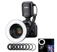 Godox ML-150II Macro Ring Flash Light GN12 8pcs Adapter Rings | 11 Levels Adjustable Brightness Fast Recycle with Replacement for Canon Nikon Sony DSLR Camera
