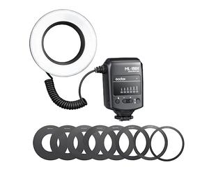 Godox ML-150II ML150 II Macro LED Ring Flash Speedlite Fast Recycle Time Universal Camera for Video Production On-Camera Macro flash Photographic Ring Light Macro Photography Photo Lighting 5600K
