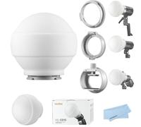 Godox ML-CD15 Collapsible Diffusion Dome with 3 Adapters, 360° Soft Light Modifier for V1 V1Pro V100 AD100Pro AD200Pro AD300Pro AD400Pro V860III TT685 Speedlights, for ML30 ML30Bi ML60 ML60Bi etc