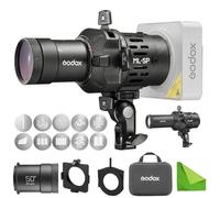 Godox ML-SP-50 LED Projection Attachment, Godox-Mount Optical Snoot, Flash Projector with 10PCS Lighting Gobos, Compatible with ML40Bi ML40R ML100R ML100Bi LED Lights for Portrait Product Studio