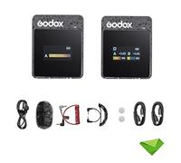 GODOX MoveLink II M1 Wireless Lavalier Microphone, 2.4G Lavalier Mic 100m(328ft) Range Lapel Microphone for Smartphone, DSLR Camera, for YouTube, Volg, Live Streaming, Interview, etc (Black)